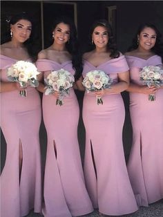 the bridesmaids are all wearing pink dresses