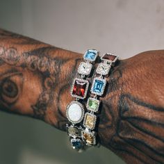 Motley Gemstone Bracelet - Silver Mens Accessories Vintage, Masculine Jewelry, Streetwear Jewelry, Dope Jewelry Accessories, Weird Jewelry, Urban Jewelry, Accessoires Iphone, Mens Rings Fashion, Expensive Jewelry Luxury