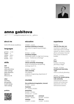 a professional resume is shown in black and white, with an image of a woman's face