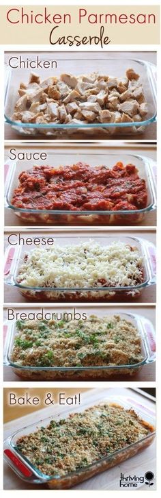 the steps to make chicken parmesan casserole