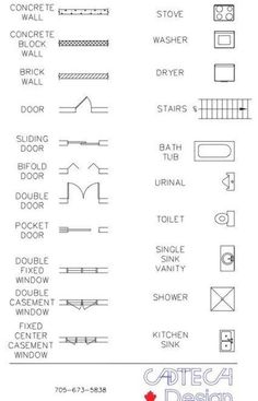 the symbols for different types of windows and doors are shown in this diagram, which shows how