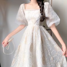 Dreamy Dress Fairy Tales, Drama Aesthetic, Cottage Dress, Filipiniana Dress, Mori Girl Fashion, Cottagecore Dress, Lace Chiffon, Retro Mode, Fairytale Dress