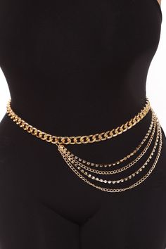 Available In Gold Belly Chain Layered Chain Design Rhinestone Detail Adjustable Lobster Clasp Imported | Bling It On Belly Chain Necklace in Gold by Fashion Nova Gold Metal Waist Chain For Party, Chain Link Jewelry For Party, Party Waist Chain With Chain Link Details, Gold Chain Link Rhinestone Necklace For Party, Gold Chain Rhinestone Necklace For Parties, Gold Rhinestone Necklace With Chain For Party, Party Adjustable Chain Link Waist Chain, Party Gold Chain Link Body Chain, Adjustable Chain Link Waist Chain For Parties