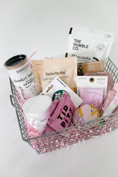 a basket filled with lots of different items