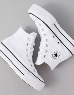 Converse Chuck Taylor All Star Platform Lift High-Top Sneaker White Platformed Converse, Trendy Teen Shoes, Nikes High Top, Converse Women Shoes, Shoes For Women Converse, Cute High Tops, Swag Shoes For Women, Converse Shoes Ideas, Prom Converse