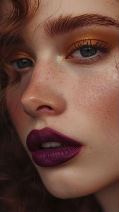 Makeup For Honey Brown Eyes, Face Makeup Aesthetic, Medieval Makeup, Aesthetic Usa, Lipstick Ideas, Taupe Eyeshadow, Vampy Makeup, Back To School Makeup, American Makeup