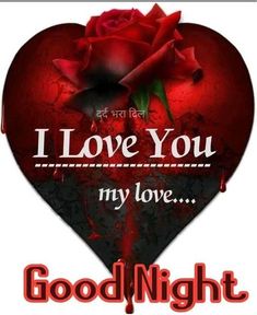 a heart with the words i love you my love good night