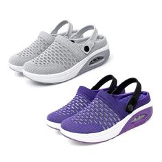 Women's Walking Shoes Air Cushion Slip-On Shoes are the pinnacle of fashion and comfort. These shoes were thoughtfully designed to give your feet unmatched support and cushioning and to keep them comfortable all day. The flexible and breathable uppers of our shoes keep your feet warm and dry, and the adjustable strap designs ensure a great fit for all foot sizes. These are made with premium materials. Summer Low-top Walking Shoes With Arch Support, Low-top Walking Shoes With Arch Support For Summer, Comfortable Breathable Synthetic Walking Shoes, Comfortable Air-cushioned Walking Shoes, Casual Walking Shoes With Air Cushioning For Light Exercise, Flat Walking Shoes With Arch Support For Sports, Comfortable Non-slip Synthetic Walking Shoes, Sports Walking Shoes With Arch Support, Summer Synthetic Walking Shoes With Ortholite Insole