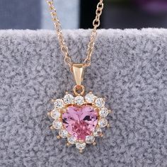 "Pink Diamond Heart Flower Rose Gold Plated Cz Heart Necklace, Evgg1106 Necklace Length: 18 Inch Metal: Rose Gold Plated Over High Quality Brass Stone: Cubic Zirconia High Quality Material Hand Crafted With Love And Care Perfect For Gift, Holiday, Christmas, Birthday, Vacation, Mother's Day, Valentine's Day, Wedding, Engagement , Bridal, Promise, Anniversary, Party Please Feel Free To Message Me If You Have Any Questions. Bundle Offer: 3 For $25, 5 For $35." Birthday Vacation, Heart Flower, Flower Rose, Love Rose, Anniversary Party, Flower Heart, Pink Diamond, Diamond Heart, Holiday Christmas