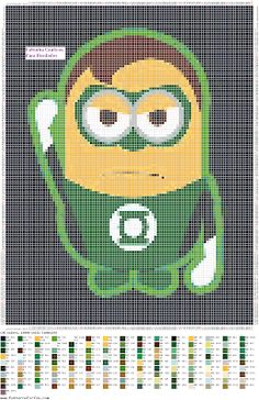 the despicable minion from despicable me is shown in this cross stitch pattern