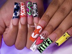 Dope Nail Designs, Fire Nails, Funky Nails, Dope Nails, Creative Nails, Love Nails, How To Do Nails, Nail Inspo, Jewelry Art