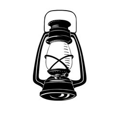 a black and white drawing of a lantern