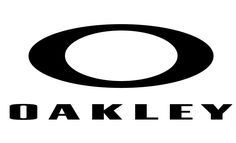 the logo for oakley is shown in black and white, with an oval above it