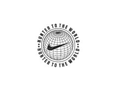 the logo for men to the world in black and white, with an image of a globe