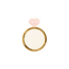 a ring with a pink diamond on the top and a gold band around it, against a white background