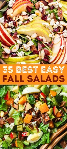 Fall salads. Salads For Fall, Fall Salad Recipes, Best Fall Recipes, Fall Salads, Quick Dinner Ideas, Side Salads, Fall Fun Food