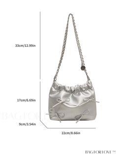 BagForLove - Sleek Crossbody Bag with Bow Embellishment - Elegant Solid Colors Product Description Color Silver Magnetic No Type Square Bag Bag Size Small Style Casual Pattern Type Plain Composition 100% Polyurethane Material PU Leather Size Chart INCH CM Strap Length Bag Length Bag Width Bag Height 47.2 inch 8.7 inch 3.5 inch 6.7 inch Strap Length Bag Length Bag Width Bag Height 120 cm 22 cm 9 cm 17 cm Details Pictures Similar Products h2 { text-align: center; } /* æ¢è¡ */ li{ white-space: normal; word-break: break-all; word-wrap: break-word; } .red-box { width: 100%; display: flex; flex-direction: row; flex-wrap: wrap; justify-content: center; } .red-box > div { width: 190px; height: 250px; margin: 10px; } .red-box > div > a > img { width: 190px; height: 250px; } .size-box { width: 100 Butterfly Knot, Details Pictures, Word Wrap, White Space, Bag Bag, Square Bag, Metal Chain, Chain Strap, Bucket Bag