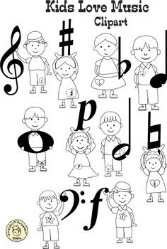 kids love music clipart with musical notes