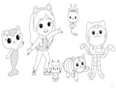 Dollhouse Coloring Pages, Gabby Dollhouse, Frozen Coloring Pages, Pokemon Halloween, Pokemon Coloring Pages, Pokemon Coloring, Cartoon Coloring Pages, Cute Coloring Pages