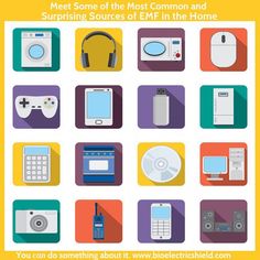 various electronic devices are shown in this flat icon set, with long shadows on them