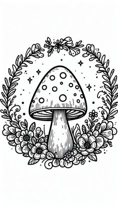 Funny Adult Coloring Pages, Coloring Book Pages Printables, Cottagecore Coloring Pages, Goth Coloring Pages, Hippie Coloring Pages, Boho Coloring Pages, Witchy Coloring Pages, Mushroom Things, 80s Coloring