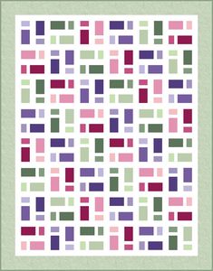 an image of a square pattern in shades of purple, green and pink on a white background