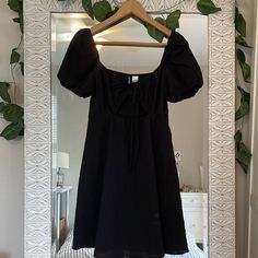 H&M Black Dress Ruffled Sleeves Size - Small Never Worn H&m Black Short Sleeve Mini Dress, H&m Black Mini Dress For Day Out, Ruffled Sleeve Dress, Dress H&m, Ruffled Sleeves, H M Dresses, Hm Dress, Black Ruffle, Ruffle Dress