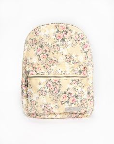 This darling floral print backpack features a front pocket for all of her favorite keepsakes and essentials. Perfect for school, play, sleepovers and more! Includes adjustable straps for the perfect fit. Length 15", Width 12", Depth 4". Floral Print Backpack For School In Spring, Spring Floral Print Standard Backpack, Back To School Floral Print Backpack, Back To School Backpack With Floral Print, Dog Size Chart, Floral Backpack, School Play, Shoe Size Chart, Yellow Floral