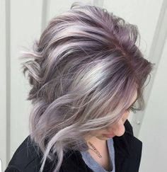 How-To: Silver Violet Shadow - Behindthechair.com Lavender Grey Hair, Gorgeous Gray Hair, Violet Hair, Lavender Hair, Grey Hair Color, Pastel Hair, Hair Inspiration Color, Grunge Hair, Hair Color Trends