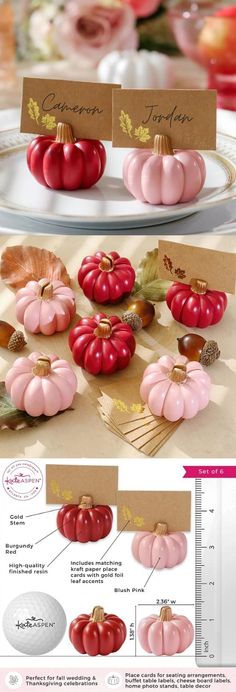 the instructions for how to make fake pumpkins with paper plates and place card holders