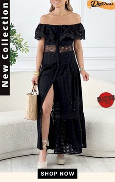 Nirvana Off-shoulder Ruffled Cutout Dress Ruffled Maxi Length Off Shoulder Party Dress, Ruffled Maxi Length Off Shoulder Dress For Party, Elegant Off Shoulder Dress With Ruffles For Vacation, Elegant Off-shoulder Dress With Ruffles For Vacation, Sleeveless Off Shoulder Dress With Ruffle Hem, Casual Off Shoulder Dress For Party, Casual Off-shoulder Dress For Party, Black Off Shoulder Summer Dress, Summer Party Cold Shoulder Dress