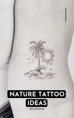 a woman's stomach with the words nature tattoo ideas on it