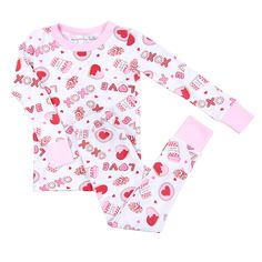 Snuggle up in cozy comfort with these Sweet Valentine Pima Cotton Long Pajamas for kids by Magnolia Baby! Cozy Pink Sets For Pajama Party, Playful Pink Lounge Set, Pink Family Matching Sleepwear For Loungewear, Playful Pink Onesie For Sleep, Cozy Long Sleeve Sleepwear, Cute Long Sleeve Onesie For Pajama Party, Cozy Pink Onesie For Sleep, Cute Winter Bedtime Sets, Playful White Loungewear Sets