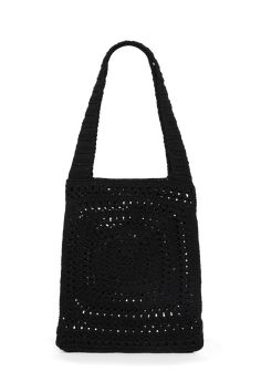 Lovingly handcrafted from 100% cotton using our signature in-house technique, the Piccolo Crochet Bag in Black features a relaxed tote shape, a fixed wide strap and an intricately woven square pattern. Designed to fit all of your sunshine essentials and carry you through summer moments with ease. The Piccolo was handmade in Bali, taking 2 days to carefully complete each piece. Summer Moments, Handmade Crochet Bags, Crochet Tote Bag, Tote Bags Handmade, Crochet Tote, Black Features, Faithfull The Brand, Black Crochet, Cotton Crochet