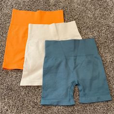 Nwot. Set Of 3. New And Unwashed, Just Did Not Fit Me How I’d Hoped. Cream Pair Has Some Minor Markings Which Are Pictured, They Were Delivered In That Condition. Would Likely Come Out In Wash If Treated. Biker Short Set, Biker Short, Orange Cream, Short Set, Shorts Athletic, Biker Shorts, Athletic Shorts, Short Sets, Womens Shorts