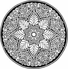 an intricately designed black and white plate