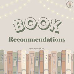 an image of a book with the words book recommendeds in front of bookshelves