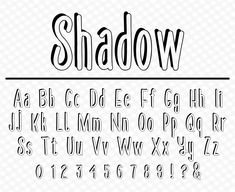 the alphabet and numbers are drawn with black ink on white paper, which reads shadow