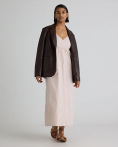 Elevate your wardrobe with our 100% Organic Cotton Sleeveless Maxi Dress - the perfect combination of style and sustainability. Made from high-quality, organic cotton poplin, this dress is not only beautiful, but also environmentally friendly. Featuring a flattering empire waist that skims the body and a flowy maxi length, this dress exudes a feminine and elegant look. The breathable fabric provides comfort and versatility, making it perfect for any occasion - from a summer wedding to a day out Effortless Cotton Spring Dresses, Everyday Sleeveless Cotton Midi Dress, Spring Chic Dress For Everyday, Chic Spring Dress For Everyday, Chic Everyday Spring Dress, Cornflower Blue, Sleeveless Maxi Dress, Quince, Empire Waist