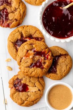 peanut butter and jelly cookies with dipping sauce