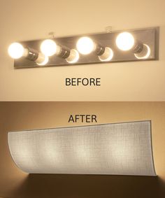 a bathroom light that is on the wall and before and after it has been cleaned