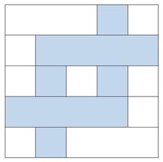 the block pattern is made up of squares and rectangles, which are blue