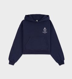 Crown Logo, Minimum Wage, Cropped Hoodie, Navy White, Vintage Tops, Long Sweatshirt