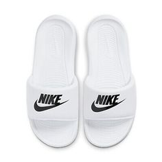 Top Rated Nike VICTORI ONE Women's White CN9677-100 Basic Active Slides, Women's Shoes Comfortable White Slides, Comfortable White Nike Slides, Nike White Non-slip Slides, Nike Non-slip Flat Slides, White Nike Slides, White Low-top Sporty Slides, Nike Sporty Non-slip Slides, Sitting On The Couch, Nike Slippers