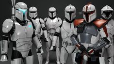 the star wars characters are posed for a group photo with helmets on their faces and arms