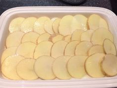 the food is prepared and ready to be cooked in the oven for dinner or dessert