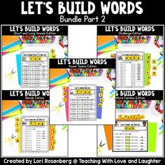 let's build words bundle part 2 with posters and activities to teach students how to use