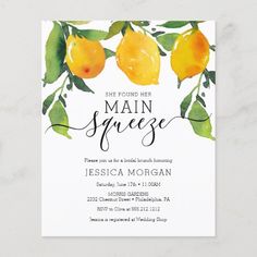 the lemon tree bridal party card