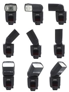 the different angles and positions of flash cameras