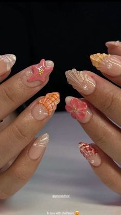 Summer Disney Nails 2024, Vacation Summer Nails, Vacation Nails Beach, Nails Vacation, Ocean Nails, Rocky Barnes, Tropical Nails, Cute Simple Nails, Girly Acrylic Nails